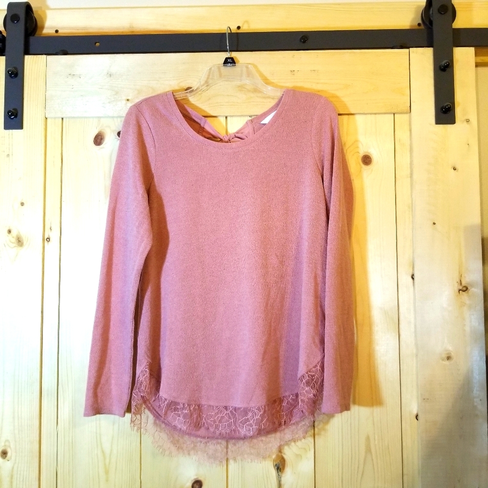 Lauren Conrad Sweater Lace Bottom Trim